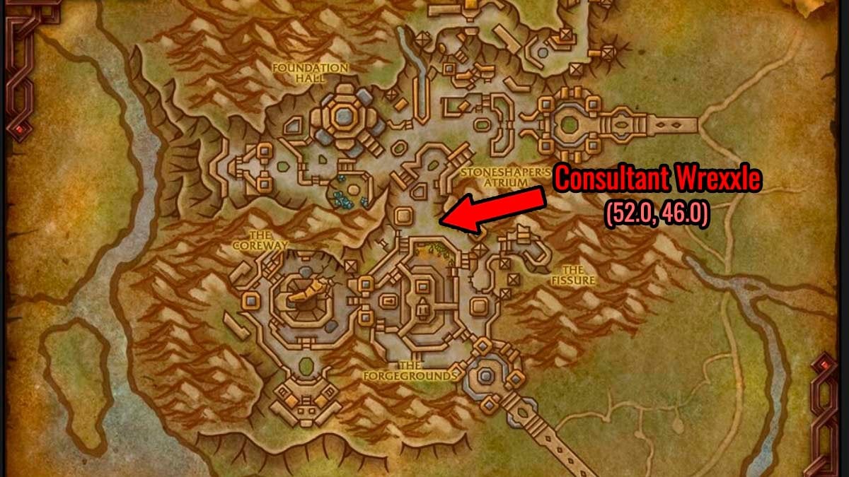 Consultant Wrexxle Dinar vendor location in WoW TWW Patch 11.1.5
