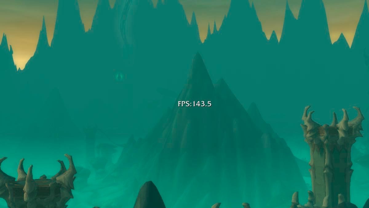 How to check FPS in WoW and boost graphics settings guide, showing high FPS count in-game