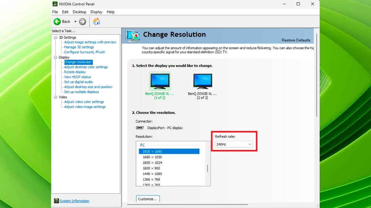WoW Nvidia parameters
