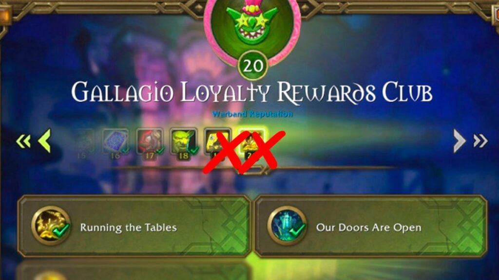 WoW patch 11.1.5 renown bug Gallagio Loyalty Rewards Club