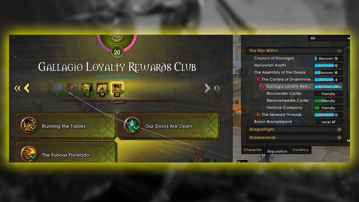 WoW Gallaio Loyalty Rewards Club bug in 11.1.5 patch
