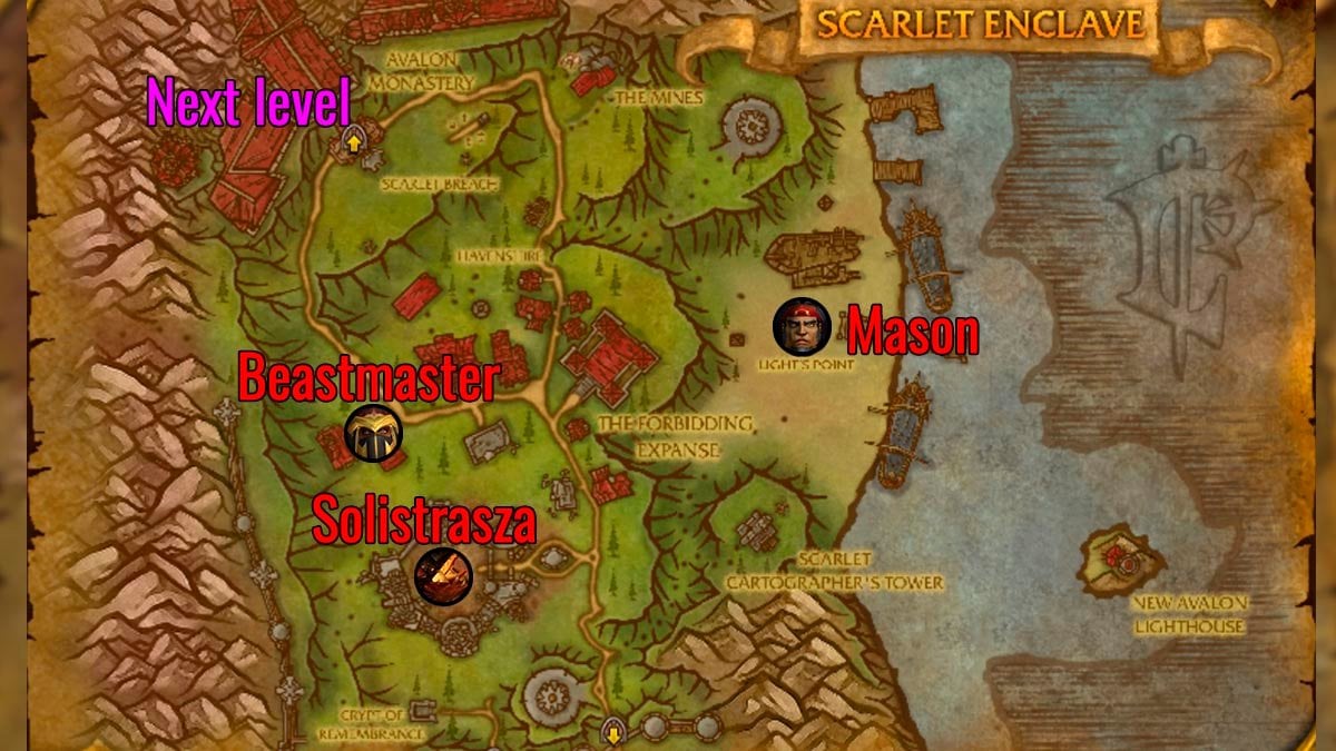 WoW SoD Scarlet Enclave raid map Forbidding Expanse with bosses