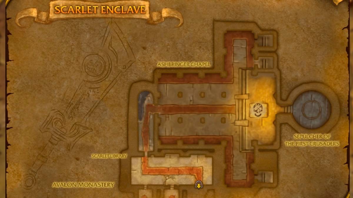 WoW SoD Scarlet Enclave raid map Ashbringer Chapel