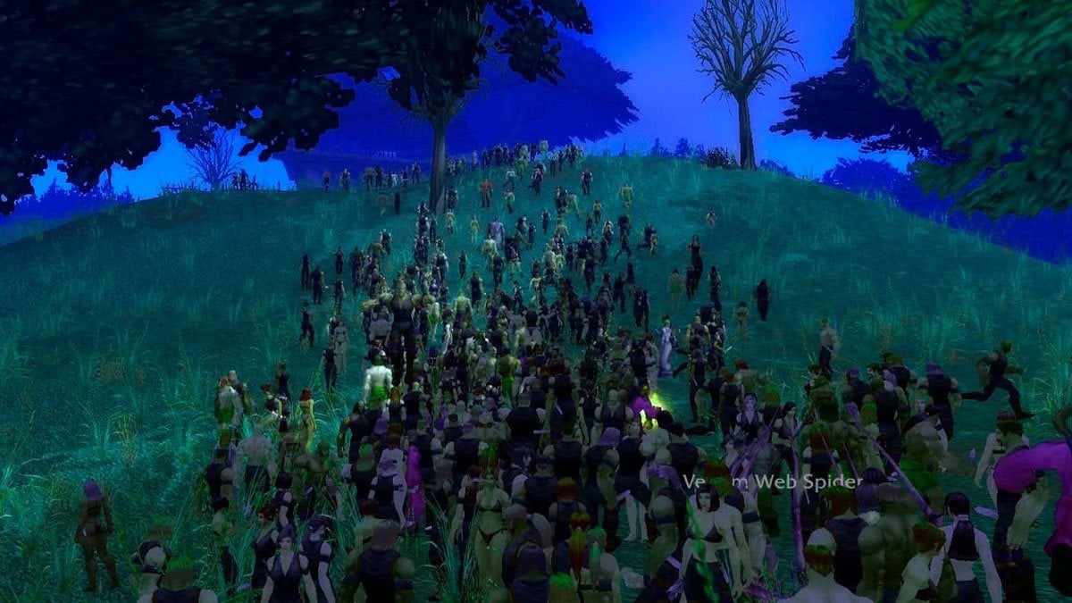 WoW Classic players standing together.