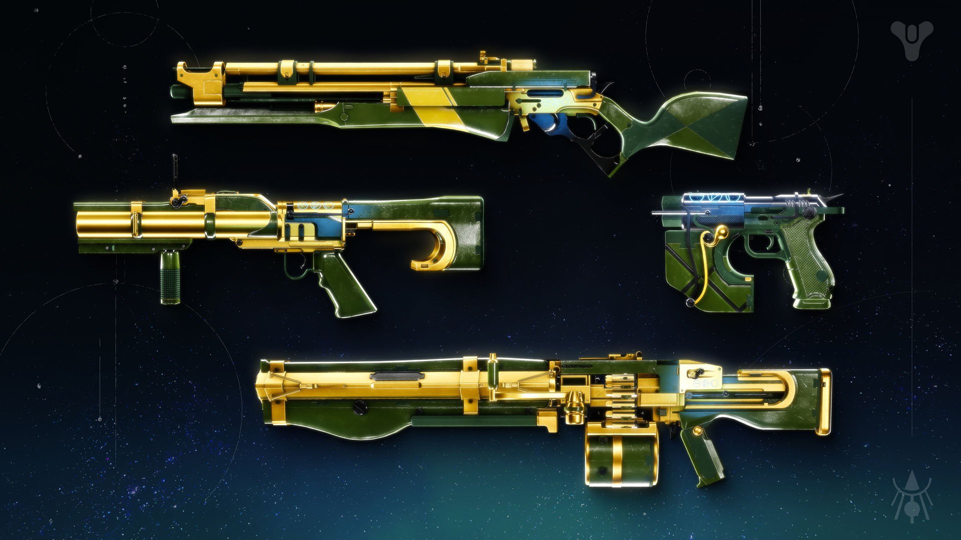 Golden weapons from Rite of the Nine Spire of the Watcher