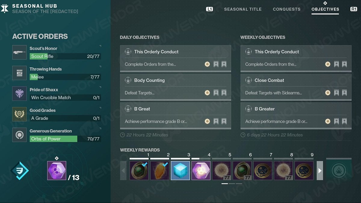 Destiny 2 Renegades Vanguard Orders interface image showcase.