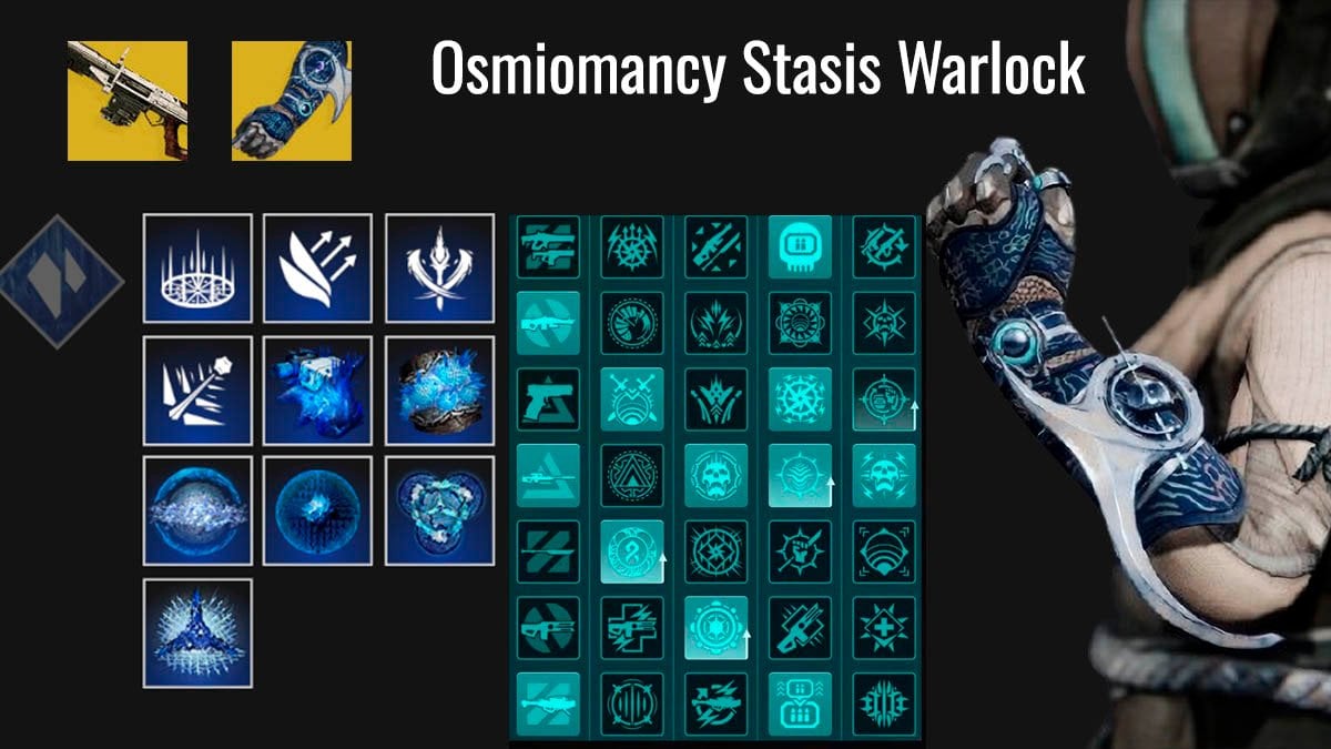 Osmiomancy Stasis Warlock build with New Land Beyond in Destiny 2.