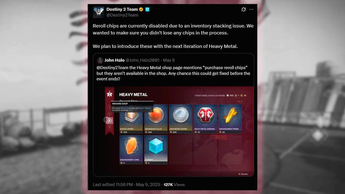 Destiny 2 team confirms Heavy Metal return.