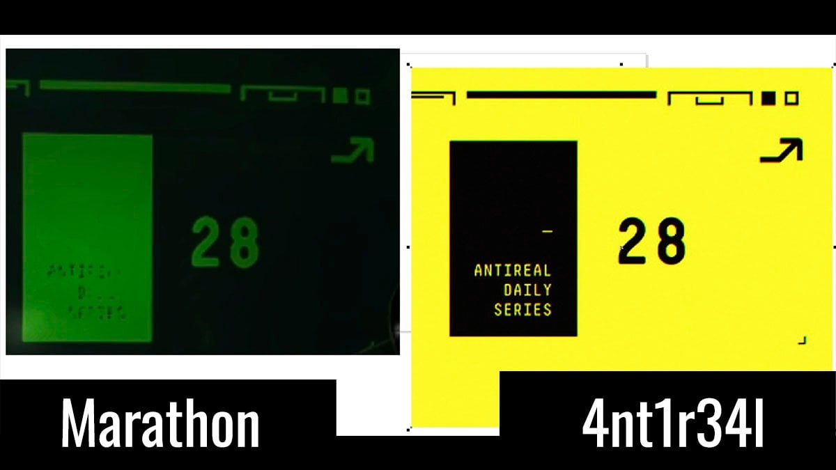 Marathon and 4nt1r34l artworks comparison.