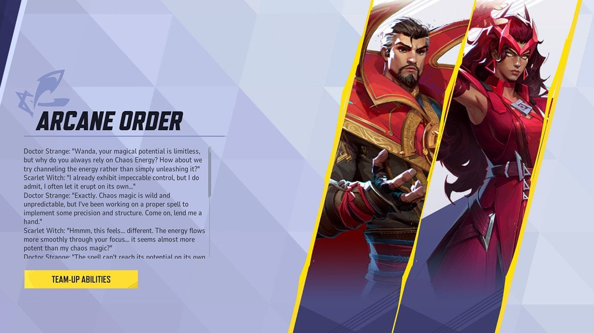 Marvel Rivals Arcane Order Team-Up featuring Doctor Strange and Scarlet Witch, highlighting their fusion of chaos and structured magic.