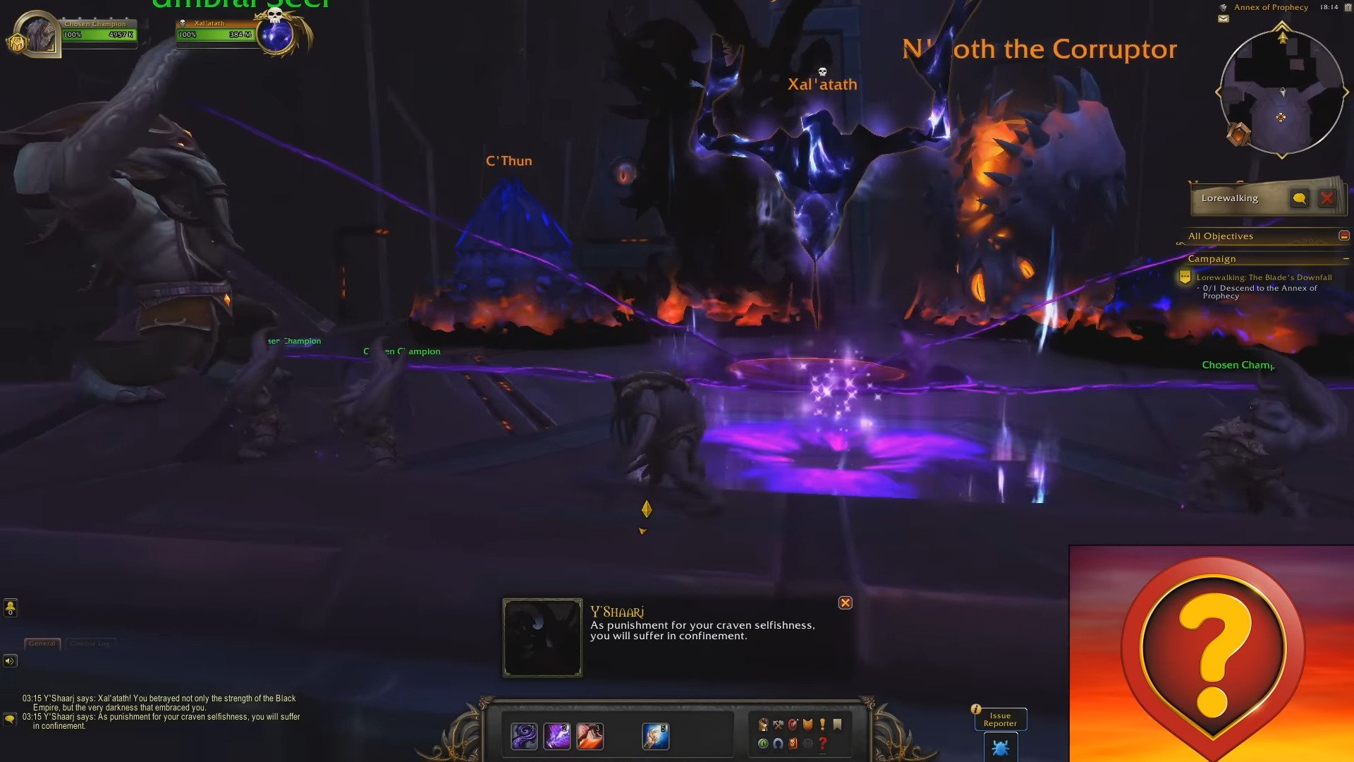 WoW screenshot showcasing Lorewalking episode Echo of Xal'atath