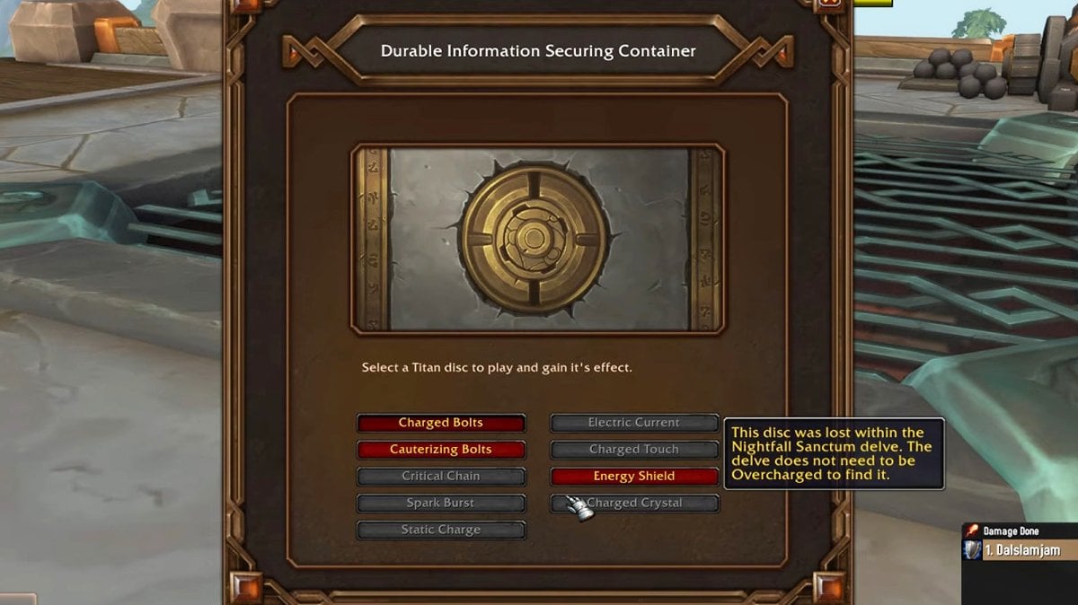 On-use interface of Durable Information Securing Container effects.