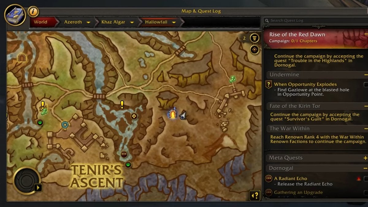 Overcharged Delves icon, on a Hallowfall map.
