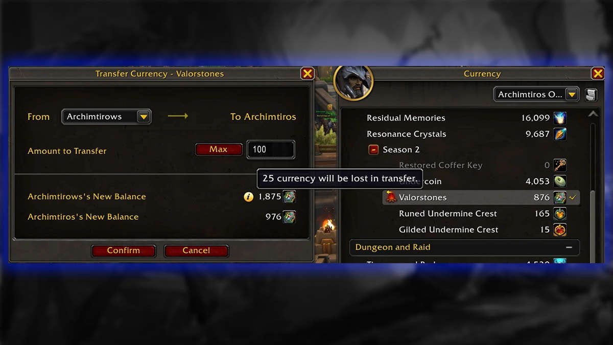 Valorstones transferring with Turbo Boost event in WoW TWW.