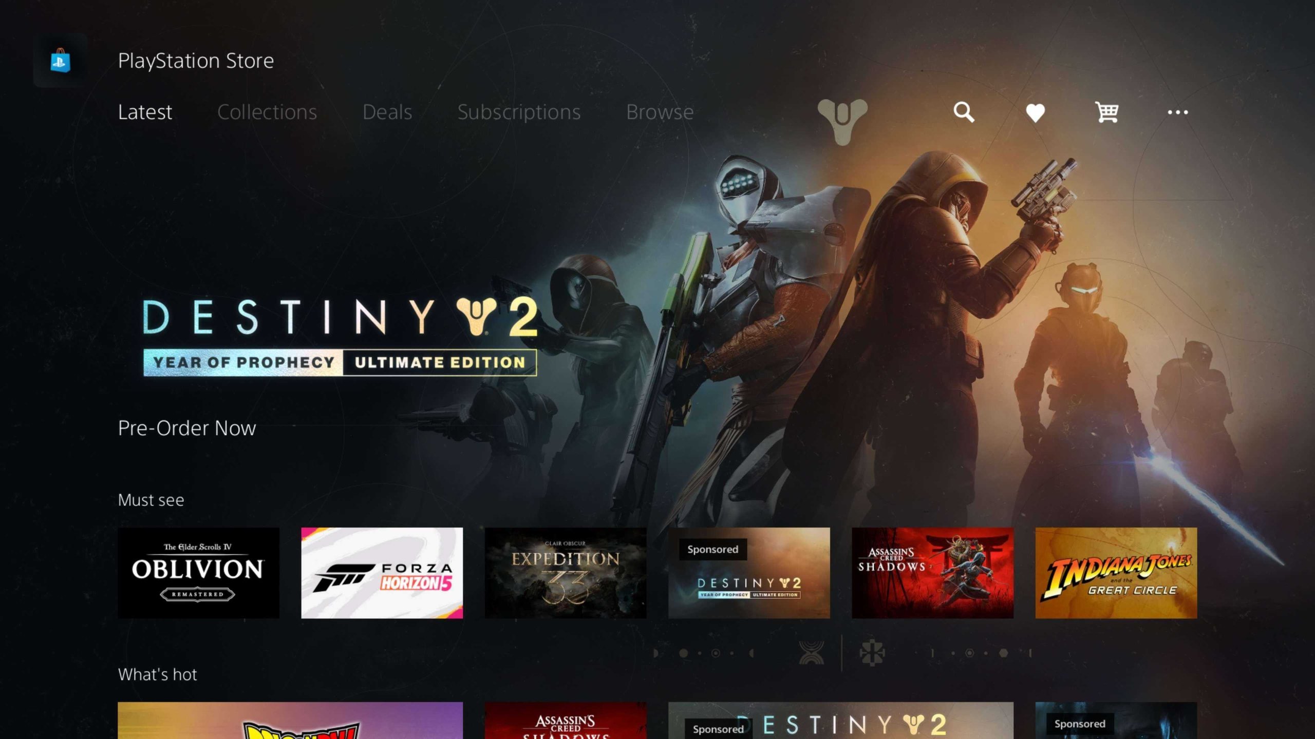 Destiny 2 Year of prophecy leak in PS Store with Star Wars collaboration