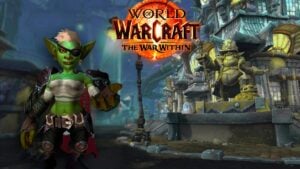 WoW Vexie Goblin stands in the Undermine for TWW Turbo Boost event.