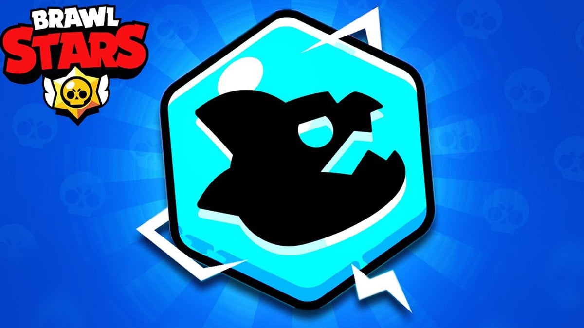 Brawl Arena mode icon from Brawl Stars featuring a Kaiju silhouette on a blue hex badge