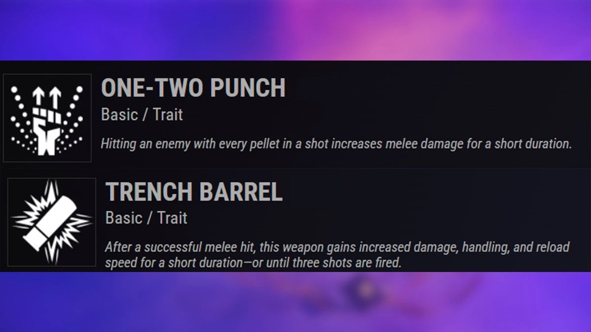 A Sudden Death God Roll: One-Two Punch + Trench Barrel perks.