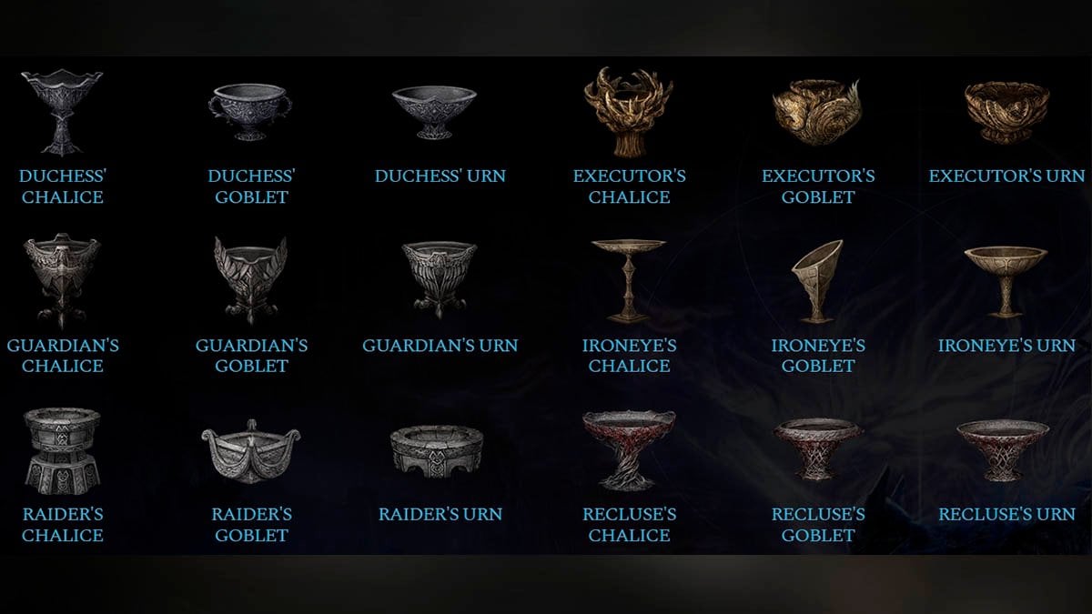 Elden Ring Nightreign Chalices gallery.