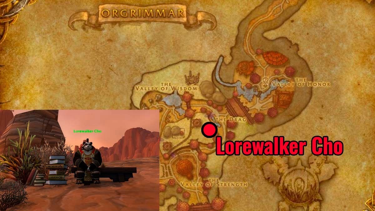 Lorewalker Cho coordinates in Orgrimmar WoW Patch 11.1.7 Lorewalking event.