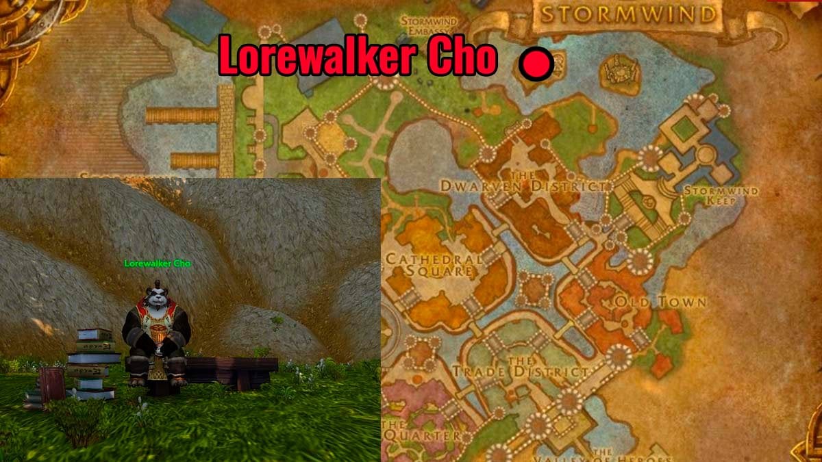 Lorewalker Cho coordinates in Stormwind WoW Patch 11.1.7 Lorewalking event.
