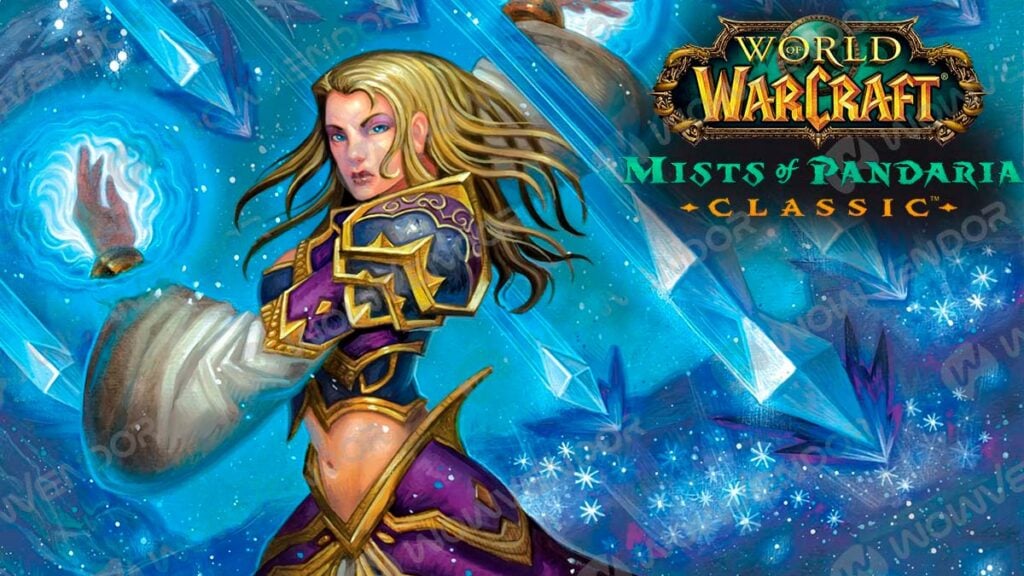 Jaina casts Blizzard in Mists of Pandaria Classic mage BiS list.