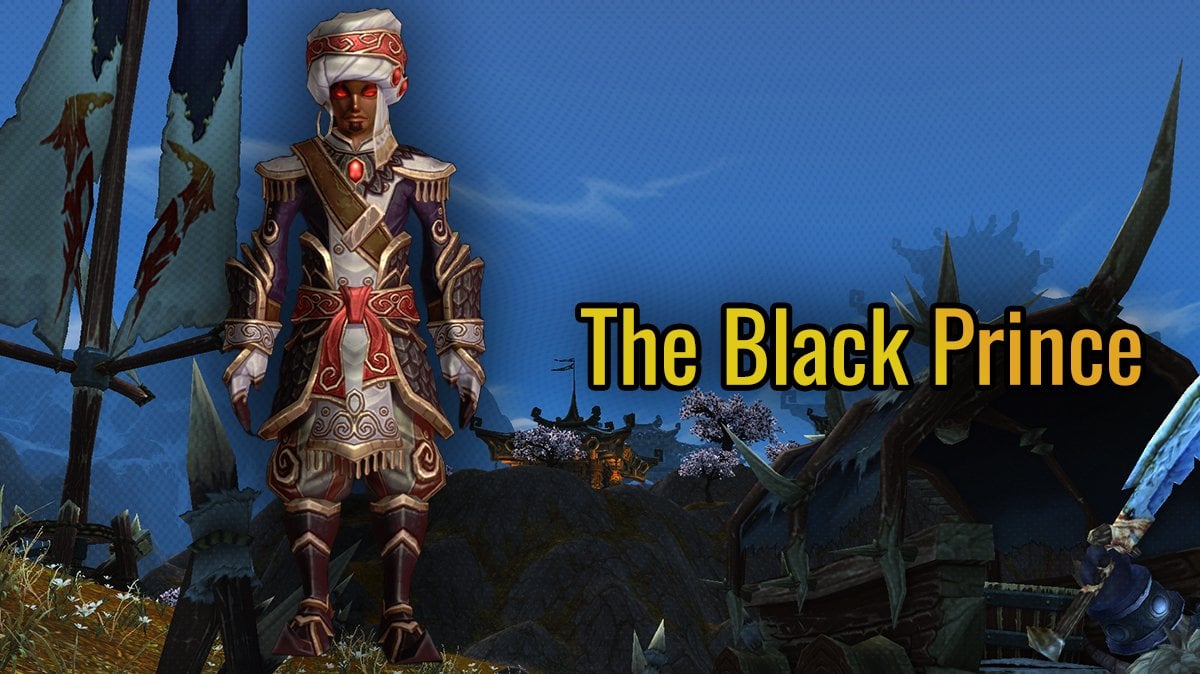 The Black Prince MoP reputation showcase, with a Wrathion old model.
