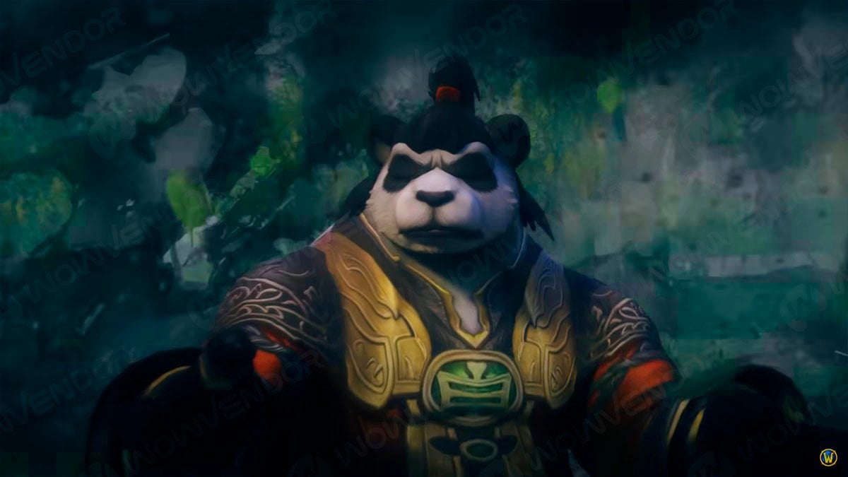 Pandaren Monk meditates in MoP Classic.