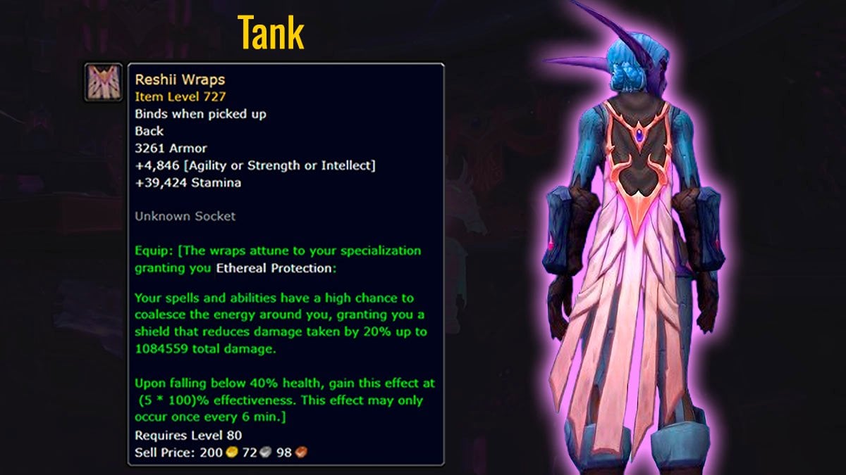 Reshii Wraps artifact cloak for a Tank in The War Within Patch 11.2.