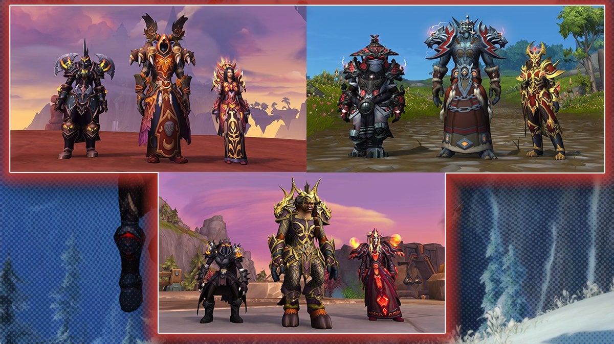A compilation of Tier 2 recolor sets, designed for a Greedy Emissary event in WoW.