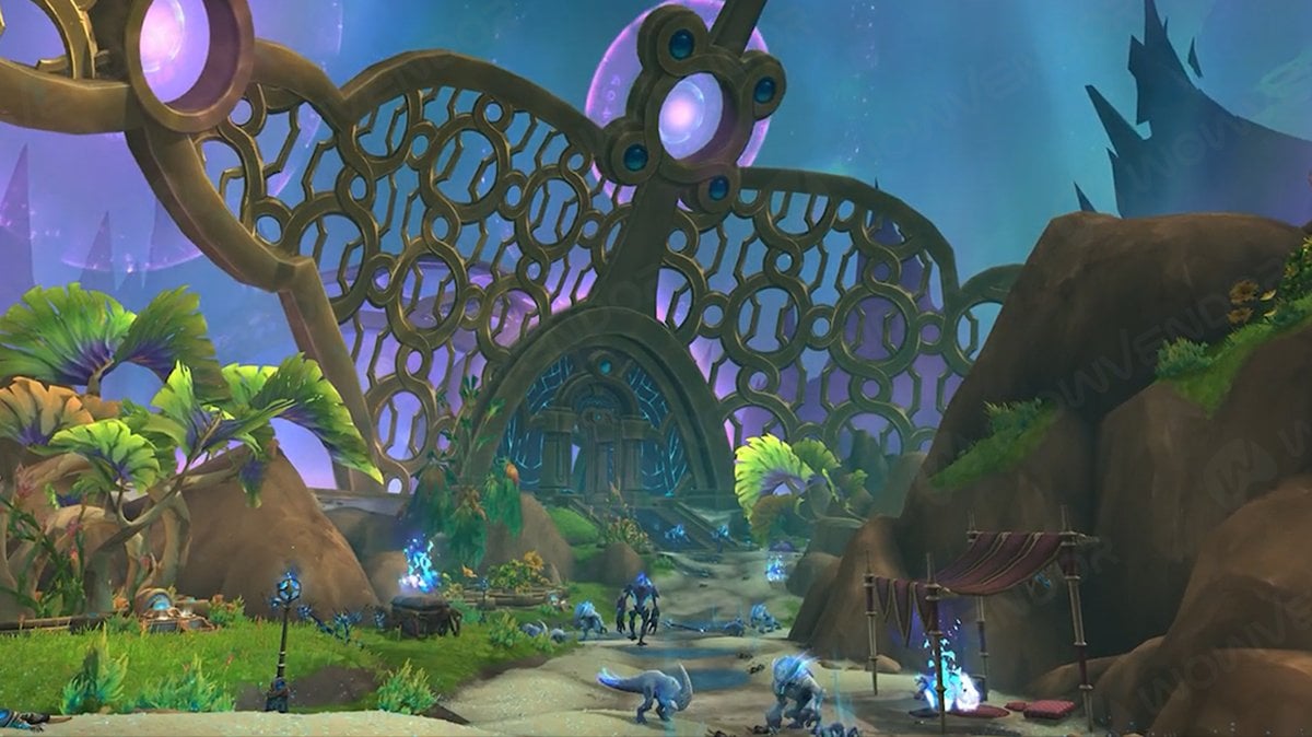 An official screenshot for the Eco-Dome Al'dani, new dungeon for TWW Season 3 M+ rotation.