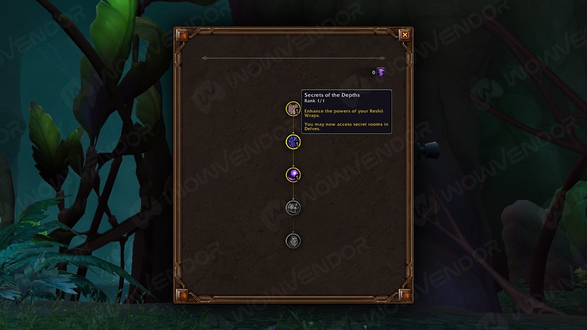 Secrets of the Depths talent tree within Reshii Wraps upgrade tree.