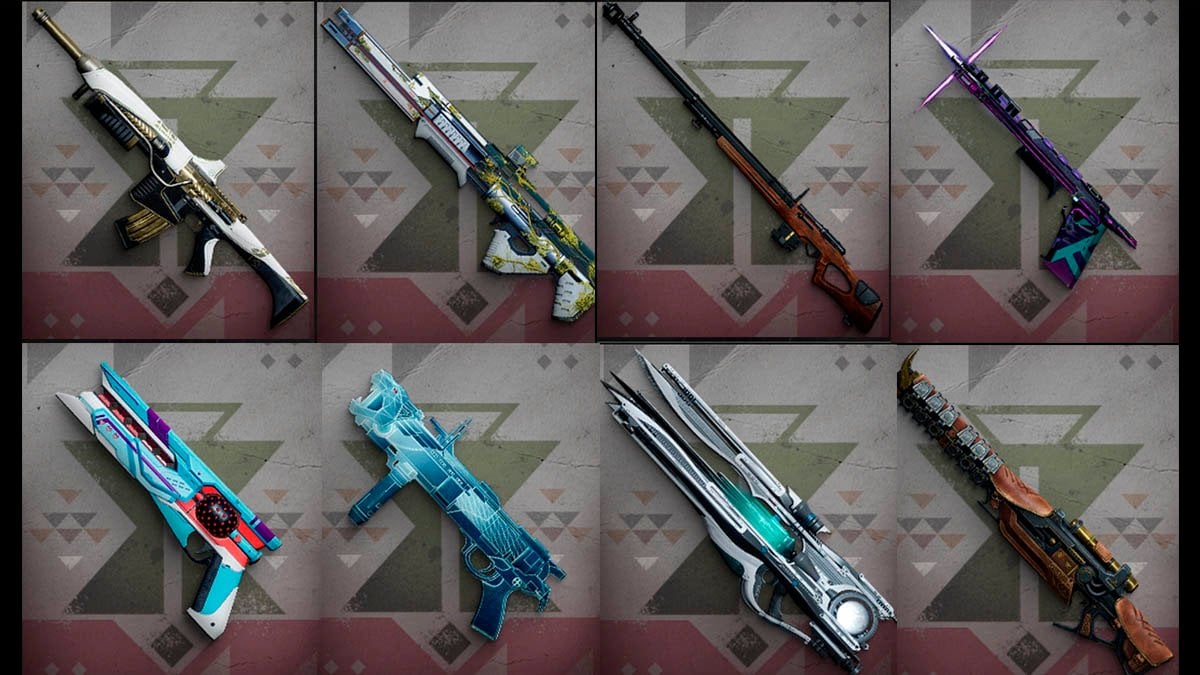 Edge of Fate Exotic weapon ornaments.