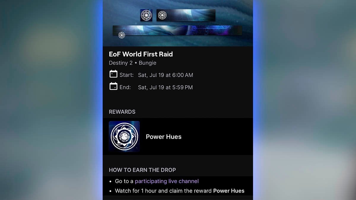 Power Hues Emblem via Desert Perpetual Twitch drop.
