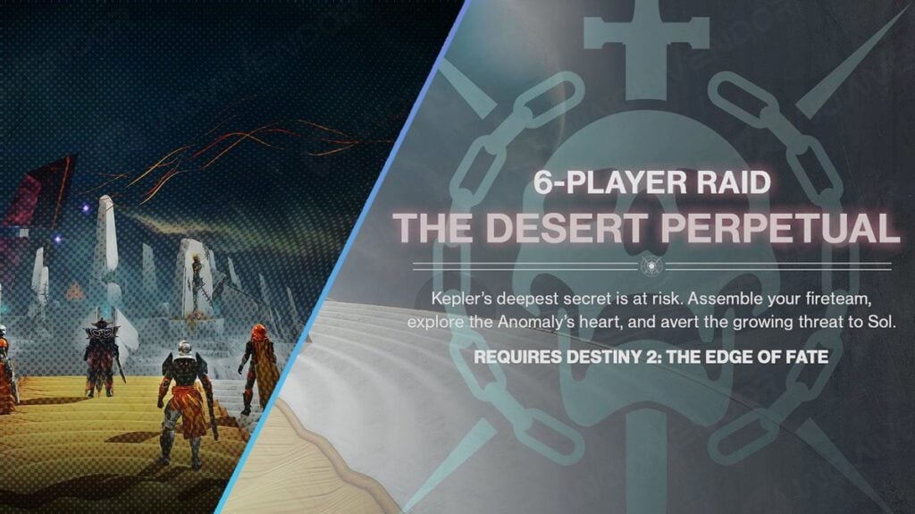 Destiny 2 Edge of Fate collage of The Desert Perpetual raid