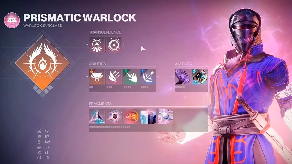 Prismatic Warlock build for Edge of Fate campaign.
