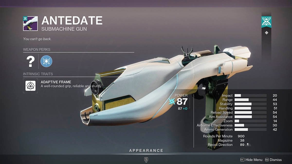 Antedate The Desert Perpetual weapon.