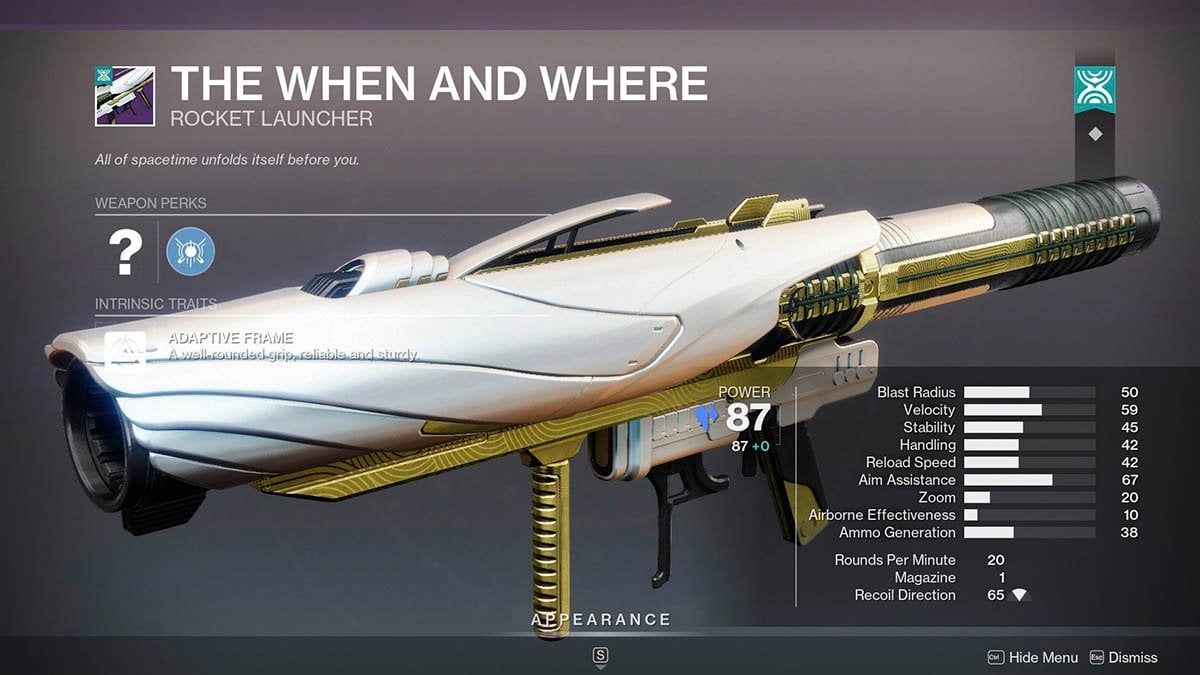 The When and Where The Desert Perpetual weapon.
