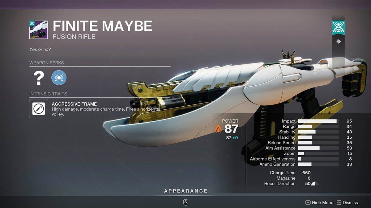 Finite Maybe The Desert Perpetual weapon.