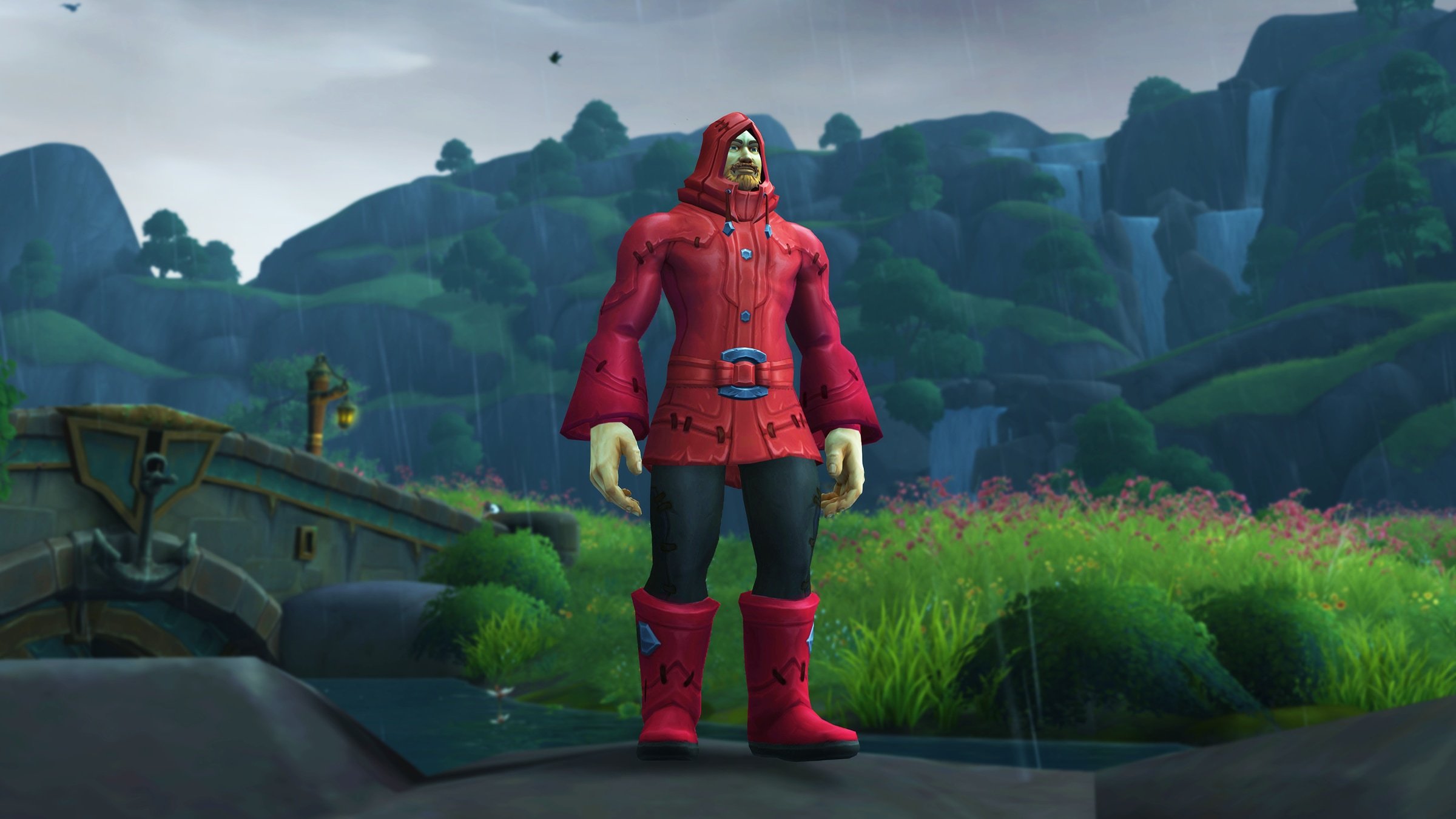 September Trading post Raincoat Armor transmog.