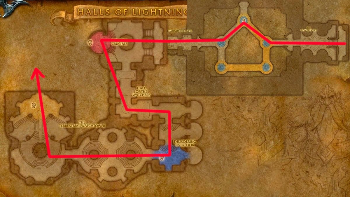 Halls of Lighting gold farming route in MoP Classic.