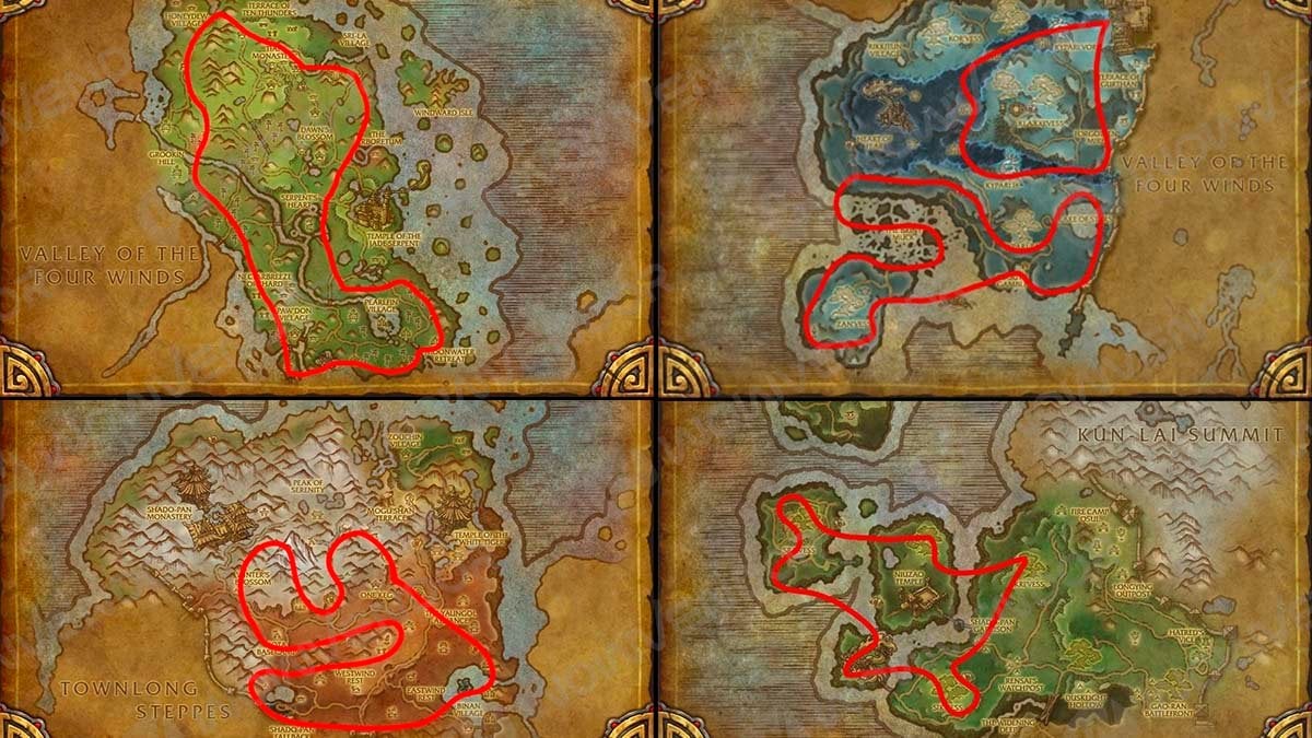 Mining routes in Mists of Pandaria Classic.