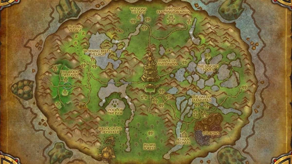 Pandaren starting location map for Shaohao's Sage Serpent mount.