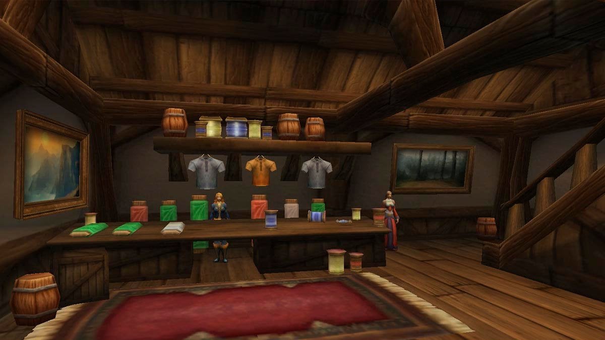 Tailor shop in WoW.