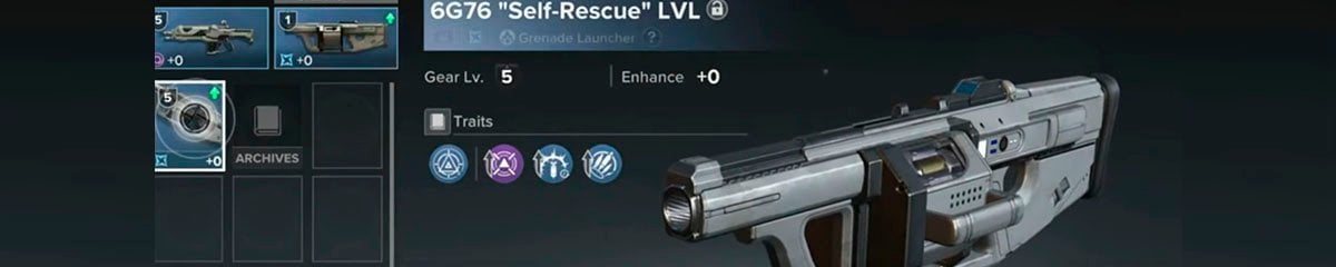 Destiny Rising weapons with traits and stats.