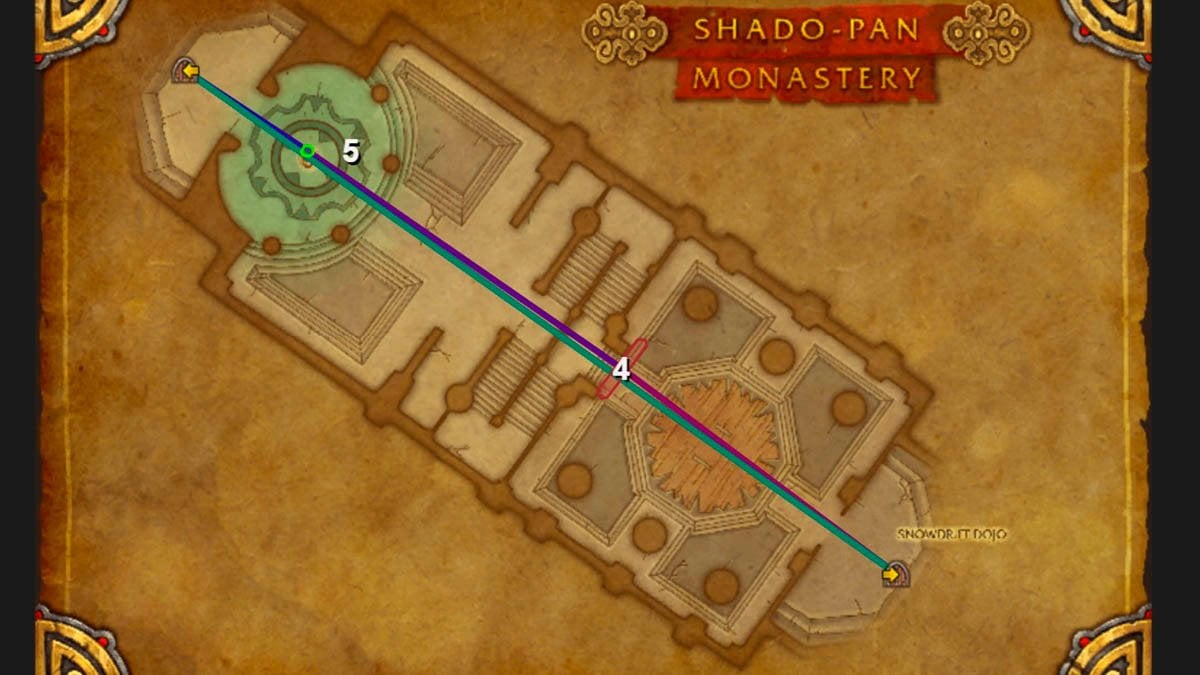 Shado-Pan Monastery route for Challenge Mode in Pandaria Classic.