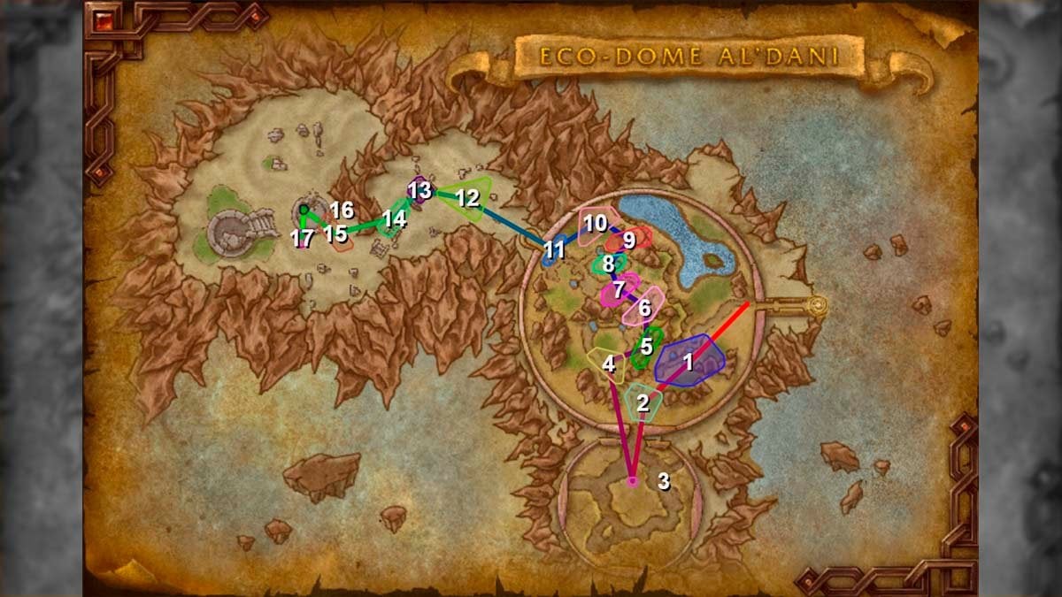 Eco-Dome Al’dani M+ route War Within.
