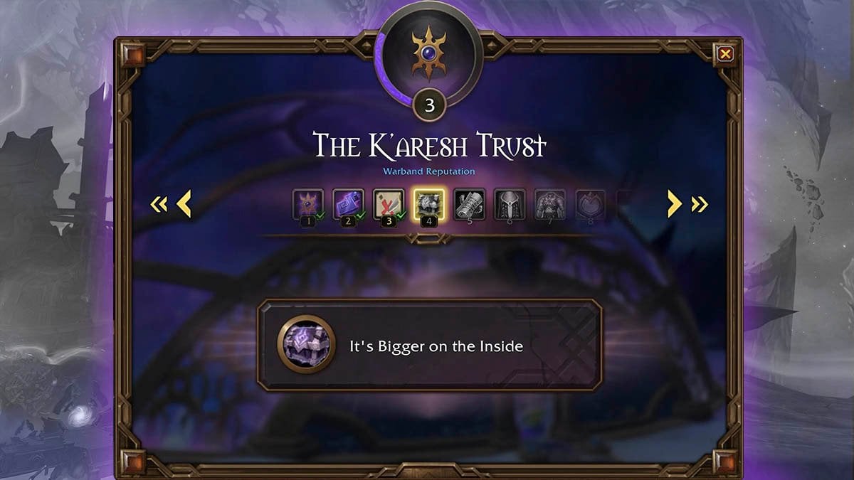 K'aresh Trust Renown track in Patch 11.2.