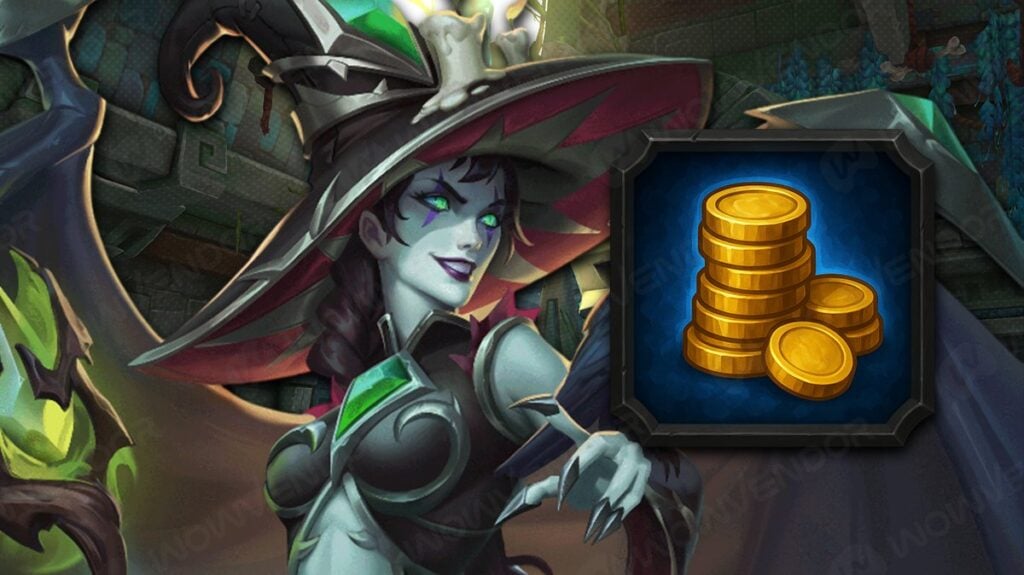 Gold icon with a World of Warcraft witch.