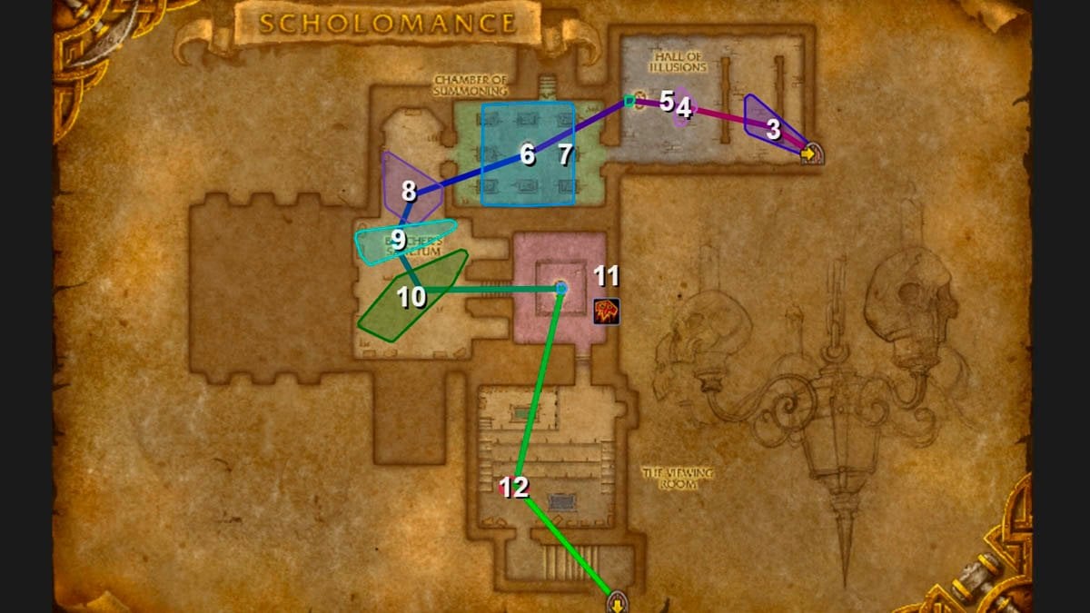 Scholomance route for Challenge Mode in MoP Classic.